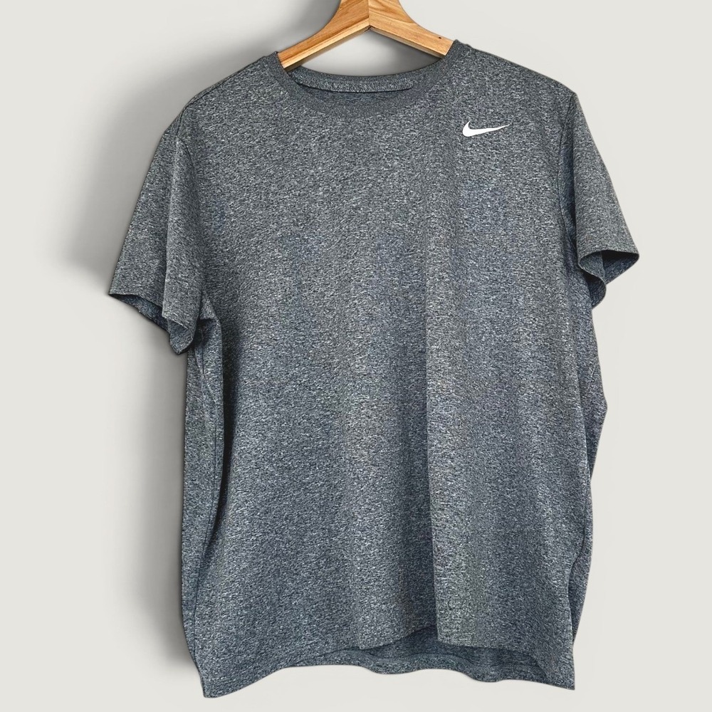 Nike Men's Green Gray Dri‑Fit Athletic T‑Shirt Short Sleeve Training Tee XXL